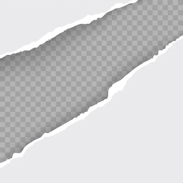Papel roto con bordes rasgados ilustración vectorial realista — Vector de stock