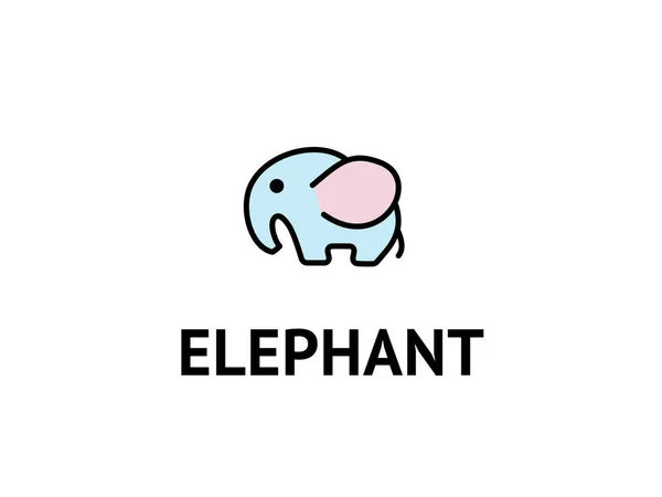 Elefant Logo Design Vektor isoliert auf weißem Hintergrund — Stockvektor