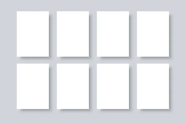 空白の白い紙のモックアップ現実的なベクトルテンプレートを隔離 — ストックベクタ