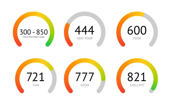 Концепция плоской векторной иллюстрации шкалы кредитоспособности — стоковый вектор