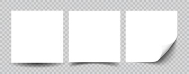 Yapışkan not kağıdı izole edilmiş gerçekçi vektör illüstrasyonu