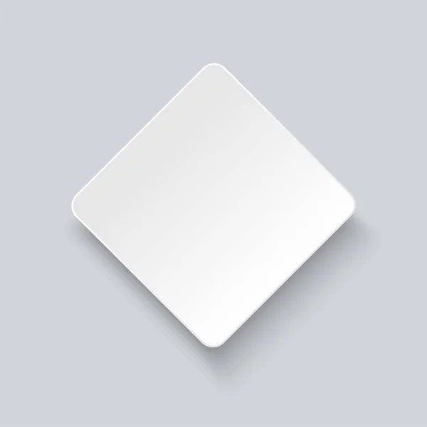 Bannière losange en papier blanc avec illustration vectorielle réaliste de l'ombre portée — Image vectorielle