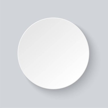 Düşen gölge gerçekçi vektör illüstrasyonlu beyaz kağıt daire pankartı