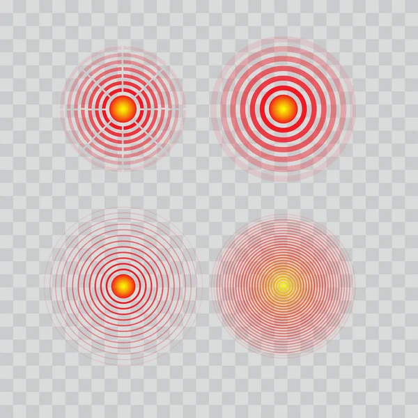Smärta cirkel symboler som isoleras på transparent bakgrund — Stock vektor