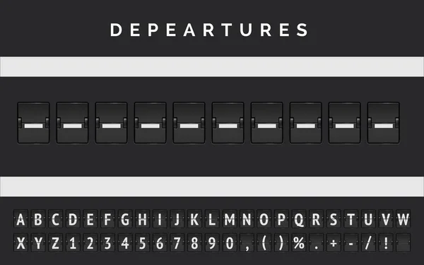 플 립 폰트 (Flip font) 로 공항 마크업 스타일의 비행기 출발 기 — 스톡 벡터