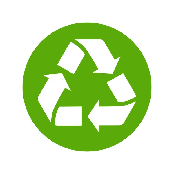 Reciclar icono de estilo plano vectorial aislado sobre fondo blanco — Vector de stock
