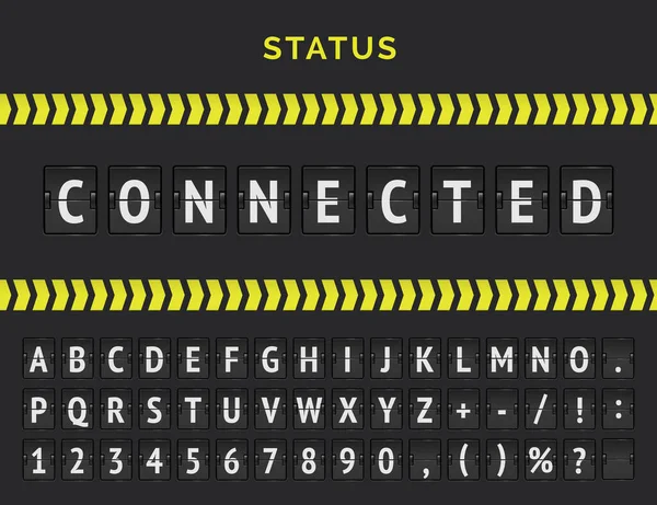 Vector vlucht info board van de vluchten die worden aangesloten. Mechanical airport flip board lettertype — Stockvector