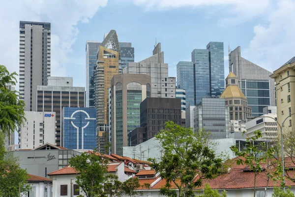 Singapore Central Business District Skyline Gezien Vanaf Chinatown — Stockfoto