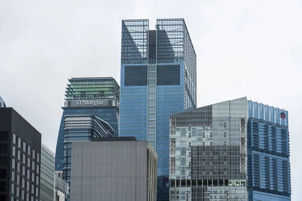 Singapour Août Grands Immeubles Skyline Par Temps Nuageux Singapour — Photo