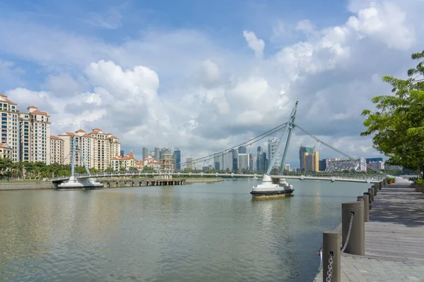 Singapore Juni 2018 Tanjong Rhu Hangbrug Singapore River — Stockfoto