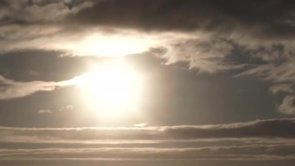 Zonsondergang Tijd Vervallen Wark Hemel Met Wolken Langs Als Zon — Stockvideo