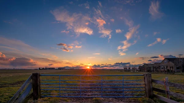 Tramonto Midden Delfland Zona Tra Delft Aia Rotterdam Nei Paesi — Foto stock gratuita