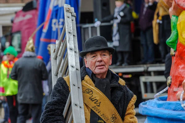 Delft Netherlands Feb 2013 Old Man English Bowler Hat Parade — Stock Photo, Image
