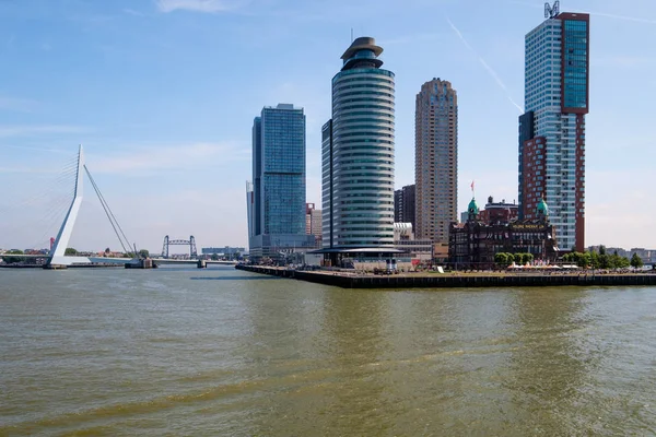 Kop Van Zuid Een Wijk Rotterdam Netherlands Gelegen Aan Zuidoever — Stockfoto