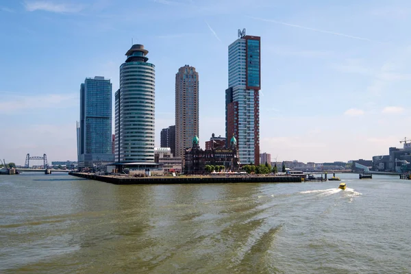 Kop Van Zuid Een Wijk Rotterdam Netherlands Gelegen Aan Zuidoever — Stockfoto