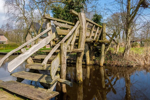 Tidigt Våren Visa Giethoorn Nederländerna Traditionell Holländsk Med Kanaler Överallt — Stockfoto