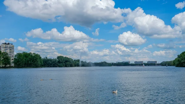 Apartamento Pisos Largo Hermoso Lago Llamado Sloterplas Oeste Amsterdam Los — Foto de Stock