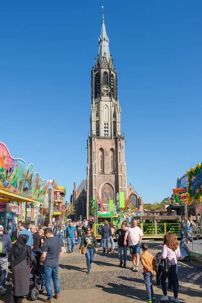 Delft şehir merkezinde pazar meydanında Fuar, Nethe — Stok fotoğraf