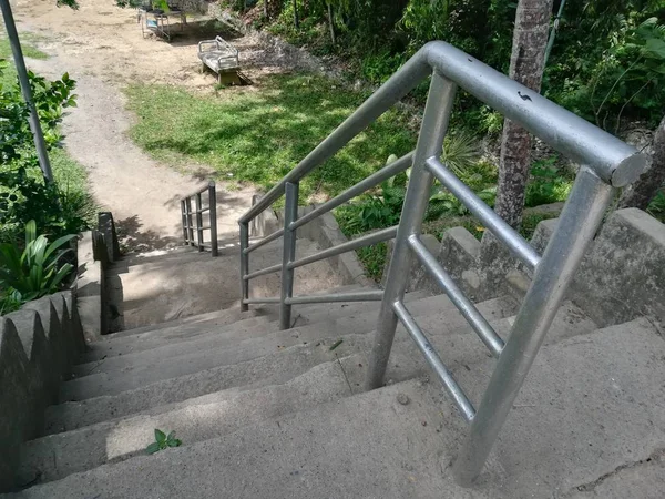 Dia Tiro Tempo Escadas Livre Parque Verão — Fotografia de Stock