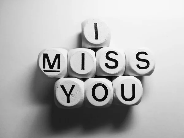 Miss You White Dice Cubes — Stock Photo, Image