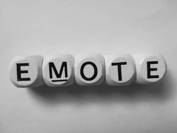 Emote Word White Dice Cubes — Stock Photo, Image