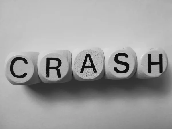 Crash Word White Dice Cubes — Stock Photo, Image