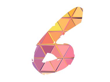 Beyaz arkaplanda izole edilmiş 6 numara