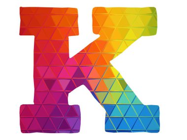 izole edilmiş alfabe k harfi beyaz arkaplanda izole edildi