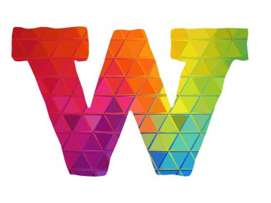 izole edilmiş alfabe w harfi beyaz arkaplan üzerinde izole