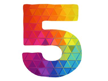 izole numara 5 beyaz arkaplan üzerinde izole