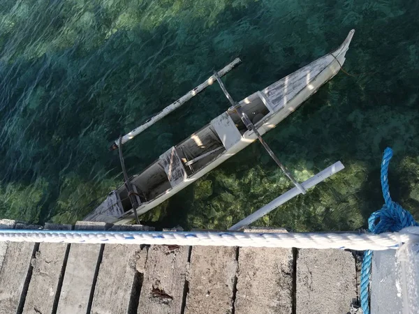 Jour Prise Vue Bateau Pêche Dans Baie Marina — Photo