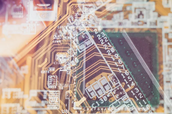 Bilgisayar elektronik devre kartı. Zemin.