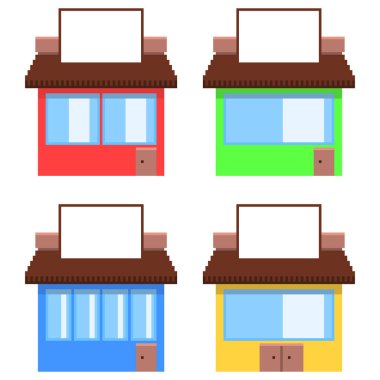 Kare reklam panosu ile Piksel sanat evleri