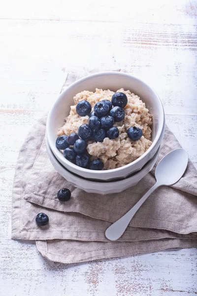 Porridge con mirtilli — Foto Stock