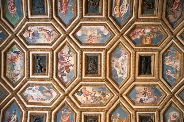 Palazzo Ancient Ceiling Paintings Frames Mantua Italy — Stock Photo, Image