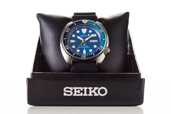 Seiko Prospex Blue Lagoon Limitowana Edycja Profesjonalny Zegarek Nurka Bliska — Zdjęcie stockowe