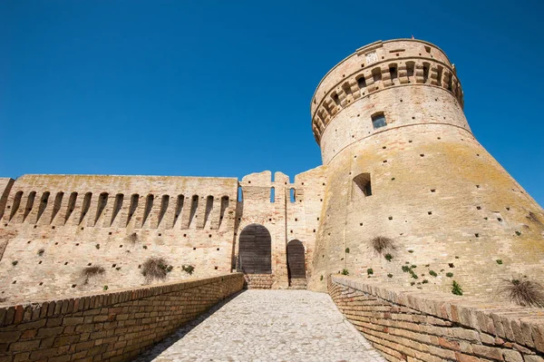 Acquaviva Picena Castillo Conocido Como Mastio Cilindrico Della Rocca Italia — Foto de Stock