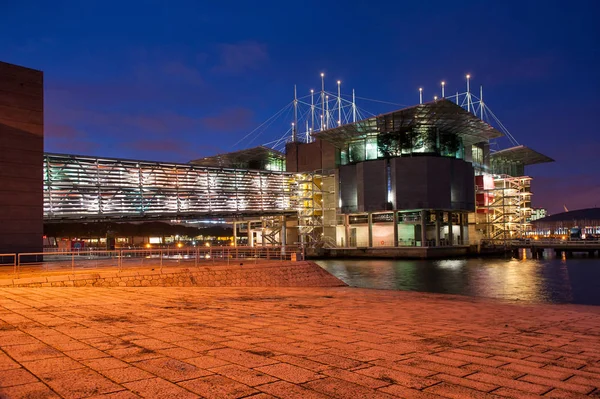 LISBON, PORTUGAL - JANUARY 2, 2014: Lisbon Oceanarium at sunset