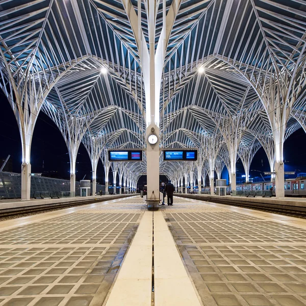 Lisbon Portugal January 2014 Interior Oriente Station Night Station Designed — Stock Photo, Image