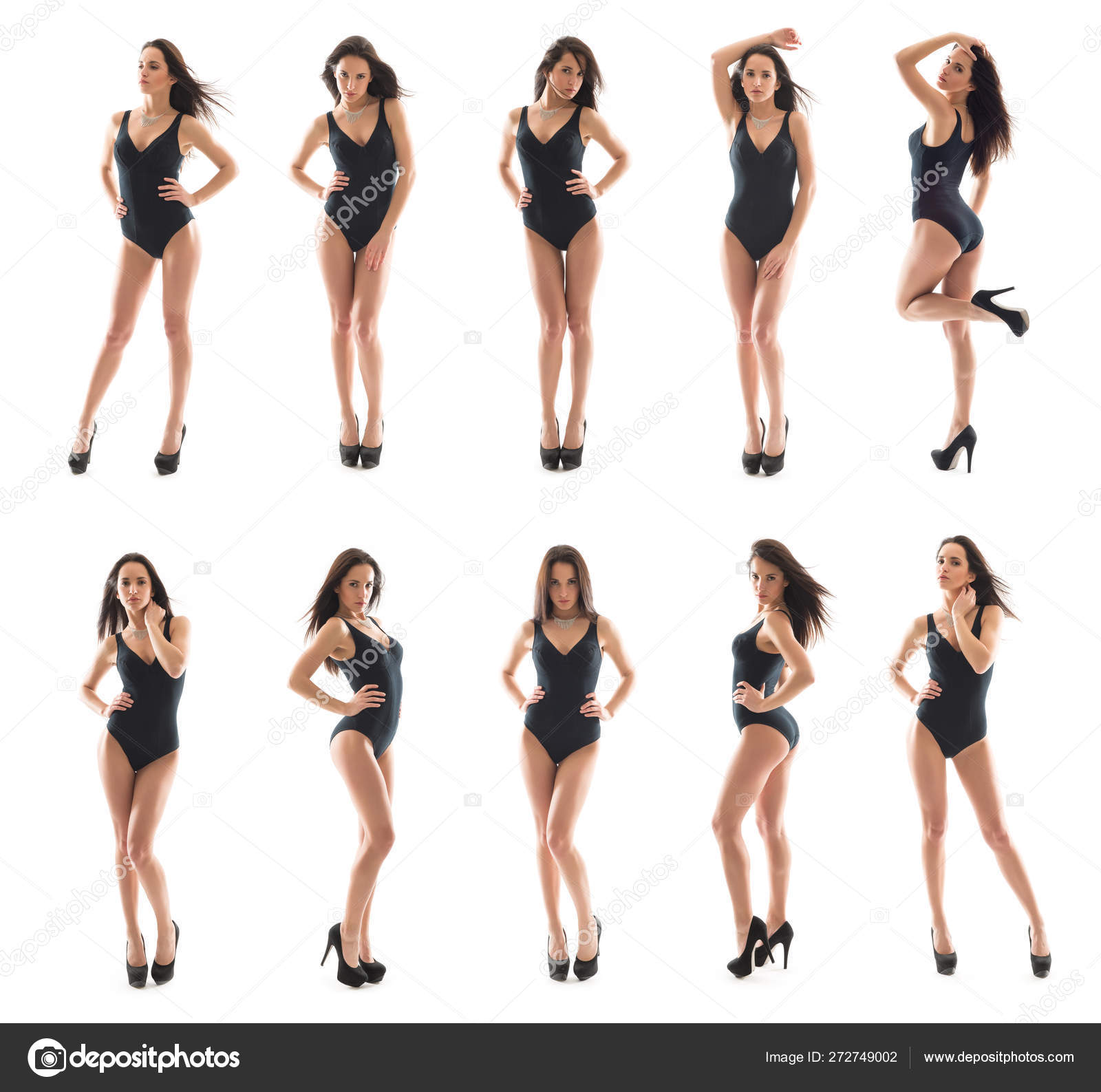 Empírico alfiler Inspector Collage Sexy Woman Black Underwear Isolated White Background Full Body  Stock Photo by ©pio3 272749002