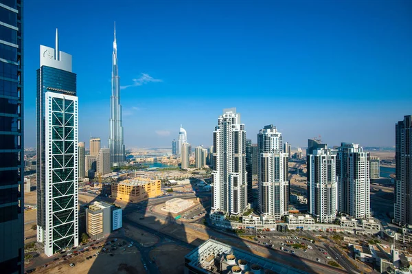 Dubai Eau Martie 2014 Vedere Panoramică Turnului Burj Khalifa Timpul — Fotografie, imagine de stoc