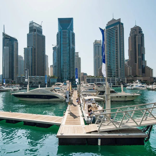 Dubaj Zjednoczone Emiraty Arabskie Marca 2014 Panorama Dubai Marina Panoramicznym — Zdjęcie stockowe