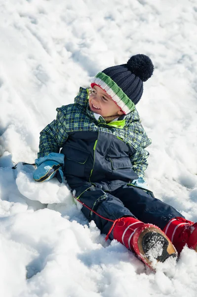 Kleine Kinder Haben Spaß Schnee — Stockfoto