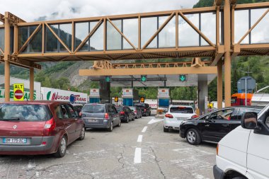 COURMAYEUR, ITALY - AUGUST 2, 2014: Entrance to the Mont Blanc Tunnel clipart