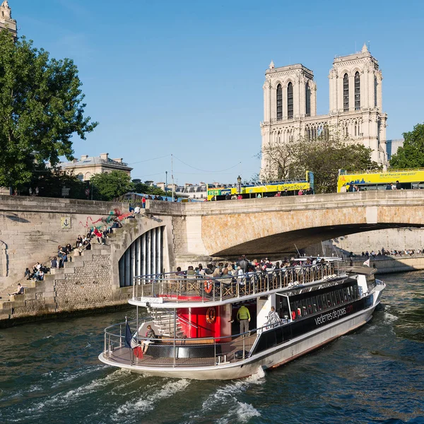 Paris Fransa Mayıs 2014 Notre Dame Katedrali Seine Nehri Ünlü — Stok fotoğraf