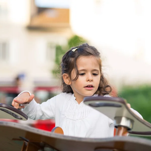 Young Girl Portrait Playground Outdoor — Stock Photo, Image