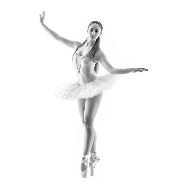 Jeune Danseuse Classique Isolée Sur Fond Blanc Projet Ballerine Image — Photo