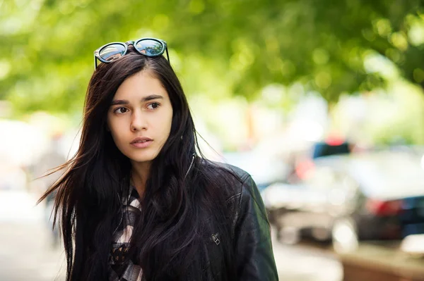 Jonge Mooie Vrouw Portret Straat New York City — Stockfoto