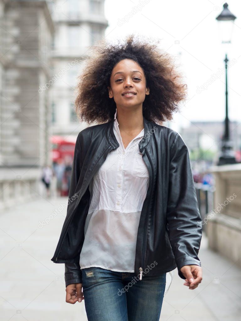 young attractive african american woman in London