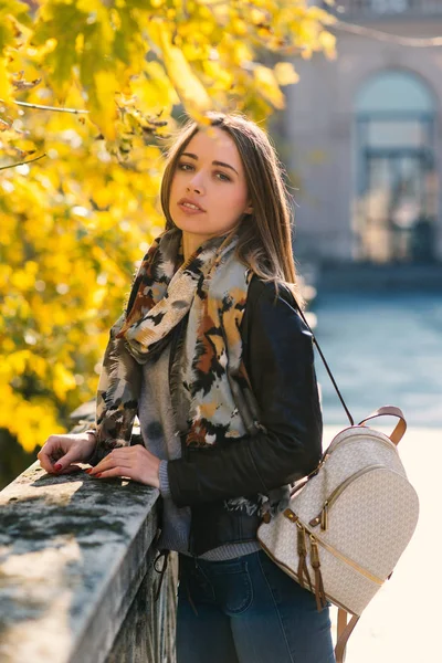 Magnifique Portrait Femme Blonde Plein Air Automne — Photo